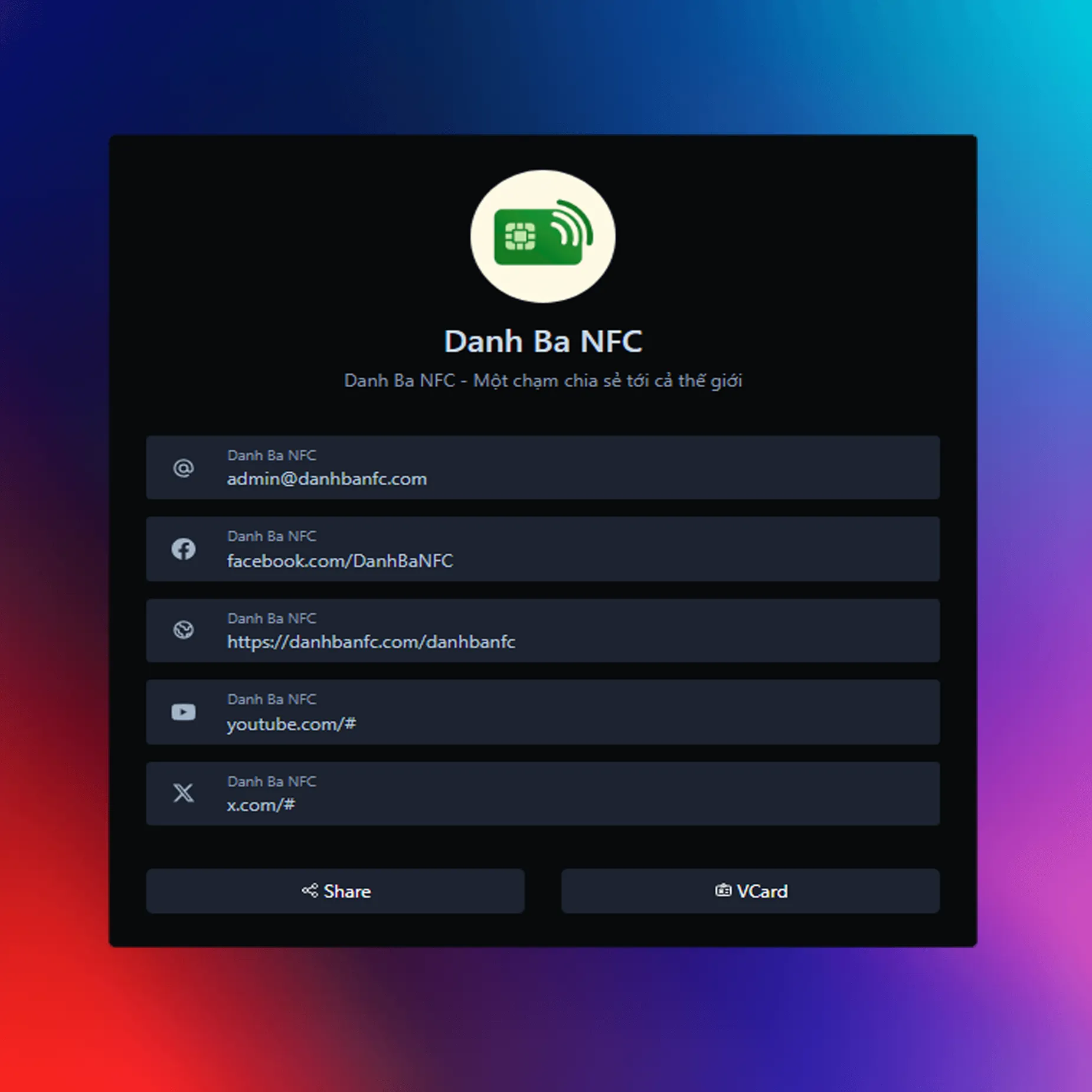 Ảnh chụp màn hình của chủ đề vcard Los Angeles